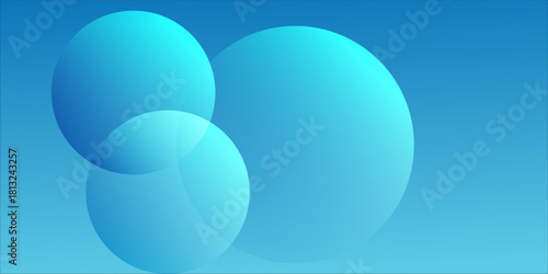 Blue Abstract Spheres: Soft Gradients and Intersecting Orbs in Calm Digital Design eps10