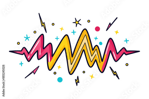 funky crayon doodle geometric shapes pattern icons