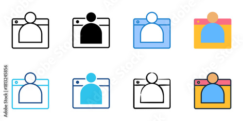 Account icon set multiple style collection 
