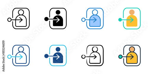 Login icon set multiple style collection 
