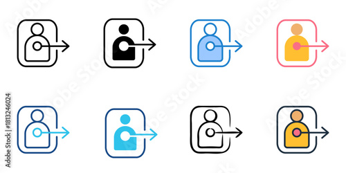 Logout icon set multiple style collection 
