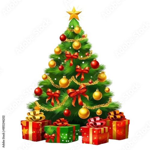 christmas tree and gifts