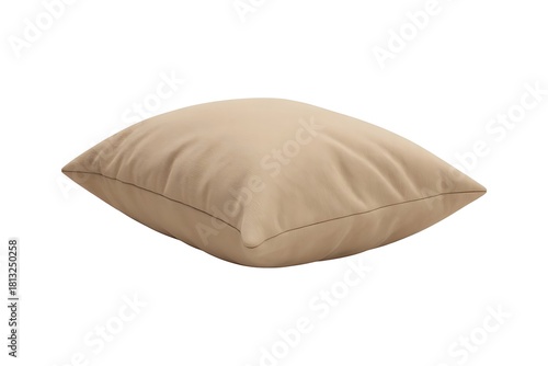 Simple Beige Square Throw Pillow Isolated on White