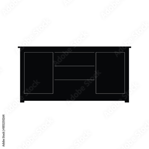 Black sideboard with three drawers and two cabinet doors furniture black furniture storage