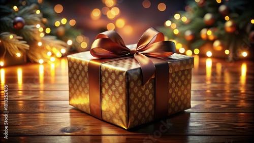 A beautifully wrapped gift waits to be unwrapped