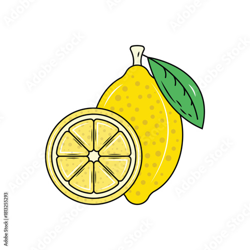 Colorful icon for lemons  citrus limon