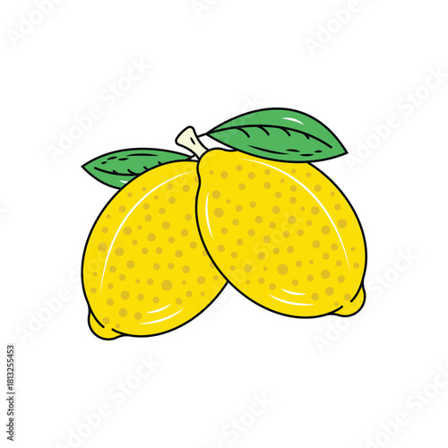 Colorful icon for lemons citrus limon