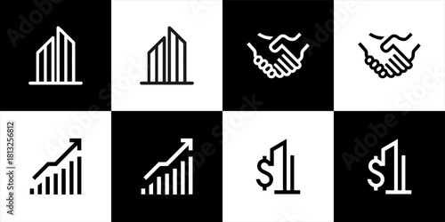 Minimalist Modern Business and Finance Icon Set