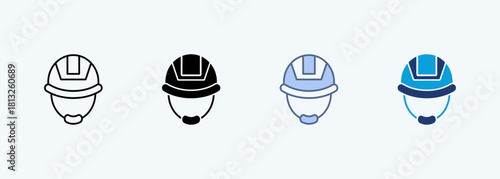 Safety Helmet multiple style icon collection