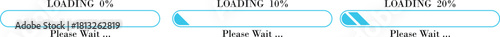 Loading Bar Please Wait Progress Icon set. loading bar progress Download progress status. Vector illustration.Collection loading status bar in different design. Web design elements for app.