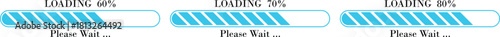 Loading Bar Please Wait Progress Icon set. loading bar progress Download progress status. Vector illustration.Collection loading status bar in different design. Web design elements for app.