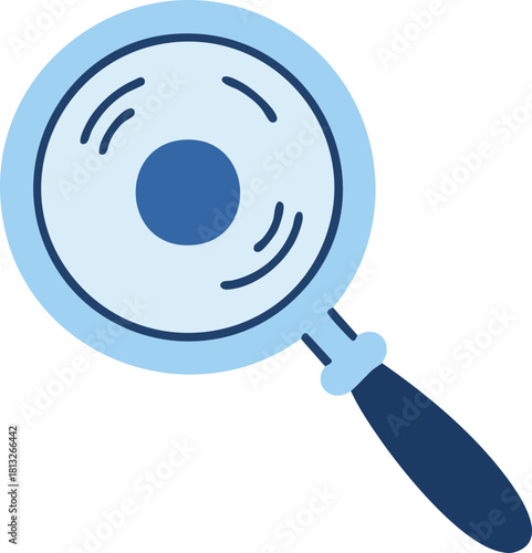 A simple and modern magnifying glass icon in blue tones, representing search, zoom, and discovery concepts. Ideal for apps, websites, and user interface projects