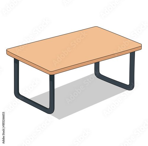  Cartoon Classic Wooden Table Desk Office Simple Logo Design Icon Digital