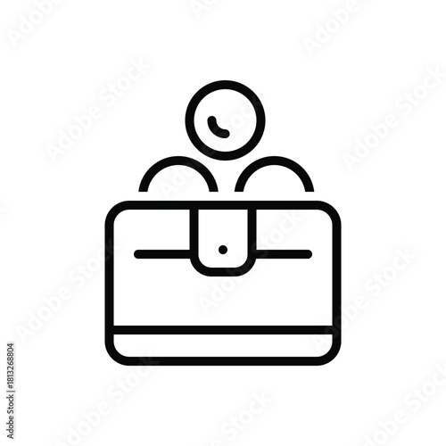 Black line icon for coin wallet