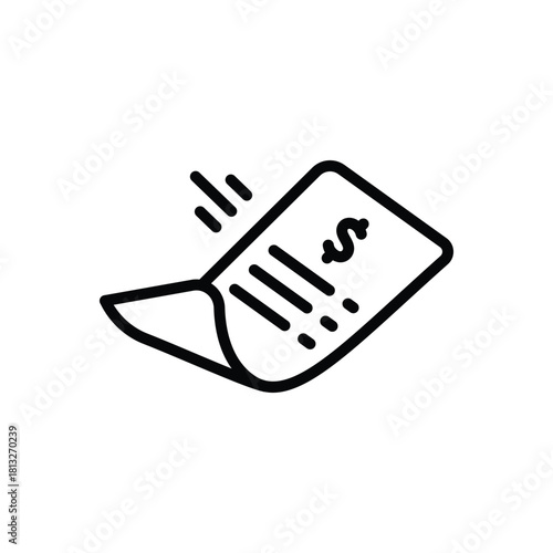 Black line icon for bill flow