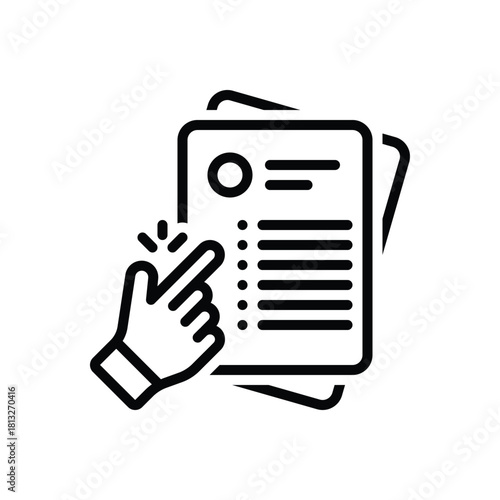 Black line icon for bill ease