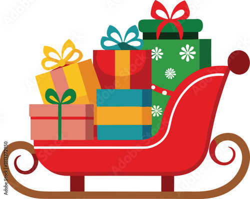 Sleigh Full of Gifts Clipart