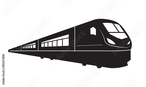 Train vector isolated on white. Modern train or metro train icon.