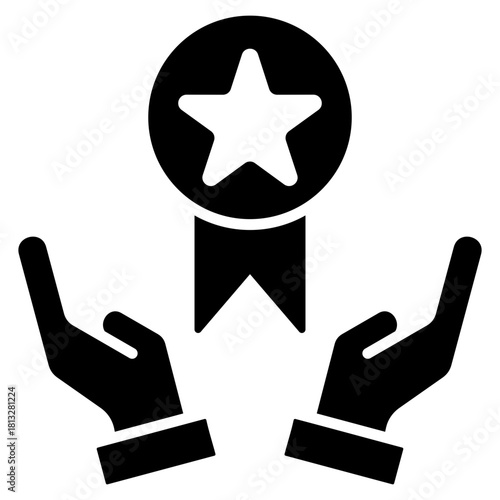 Honor Glyph Black Icon Illustration