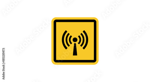 Wireless Signal Radiation Area Warning Stay Alert and Mindful of EMF Exposure