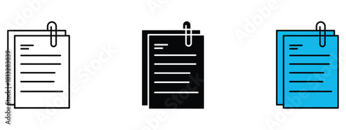 Attach document icon vector. Paperwork Organized symbol. vector illustration.
