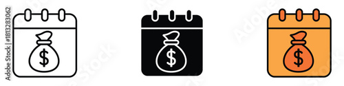 Annuity due icon vector. financial goals and mark payday symbol. vector illustration.
