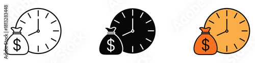 Long term investment icon vector. strategic time management and financial planning, save time and money symbol. vector illustration.