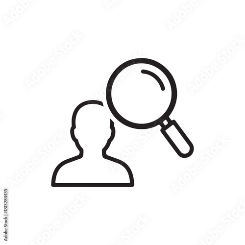 Profile search icon for finding user, looking up, or investigation.
