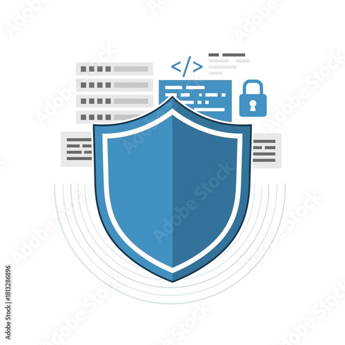 Digital Security Shield Protecting Data and Code from Cyber Threats and Unauthorized Access