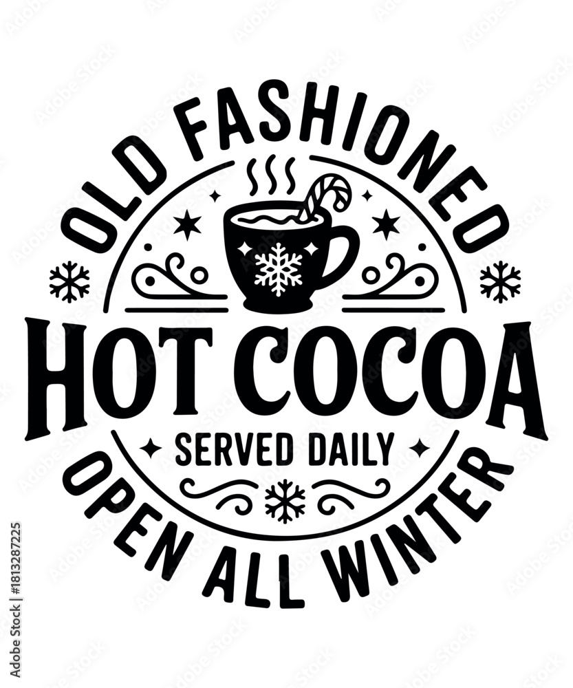 Fototapeta premium Old Fashioned Winter Drink Graphic