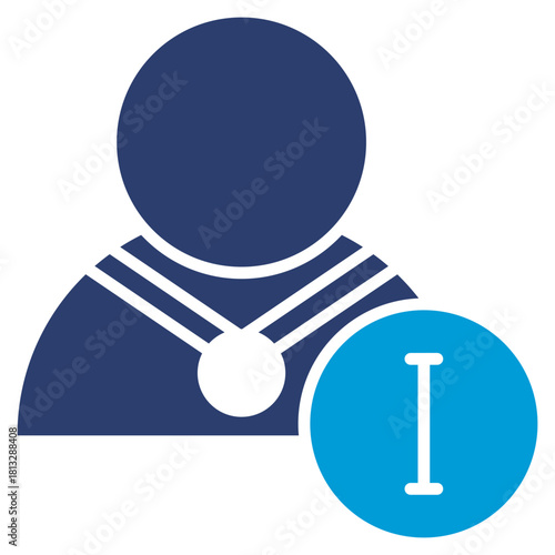 Champion Glyph Blue Icon Illustration