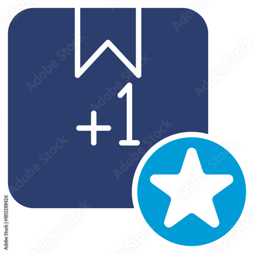 Bonus Glyph Blue Icon Illustration