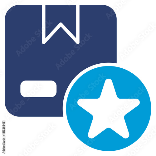 Reward Glyph Blue Icon Illustration