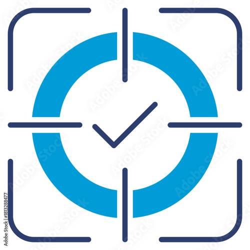 Success Glyph Blue Icon Illustration
