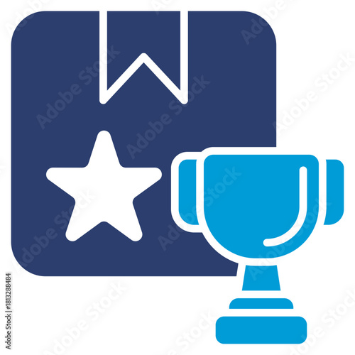 Prize Glyph Blue Icon Illustration
