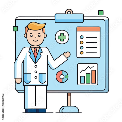 Flat Infographic Vector Illustration of Doctors