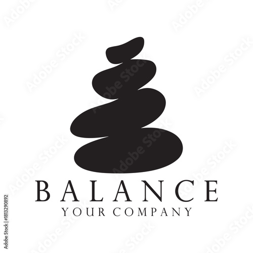 Centered Pebble Stone Composition Designed With Clean Minimal Zen Geometry