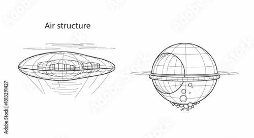 Obraz na płótnie Futuristic air structures, a detailed illustration of innovative designs perfect