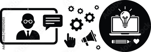 Creative Digital Learning & Innovation – Online Education, Ideas & Technology Icons