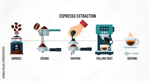 Espresso Extraction Process Illustration Coffee Making Guide