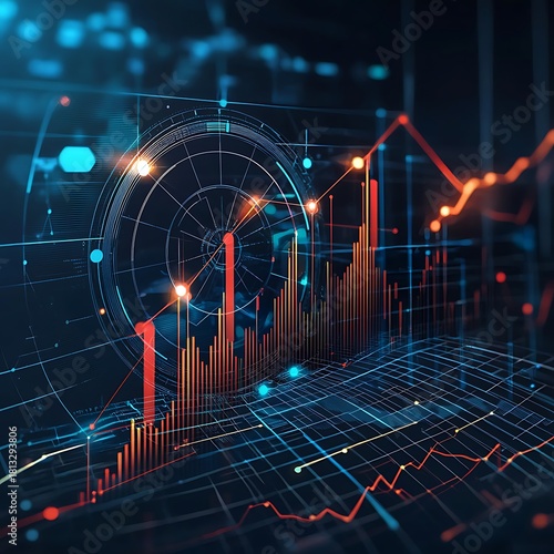Digital visualization abstract technology finance high resolution picture