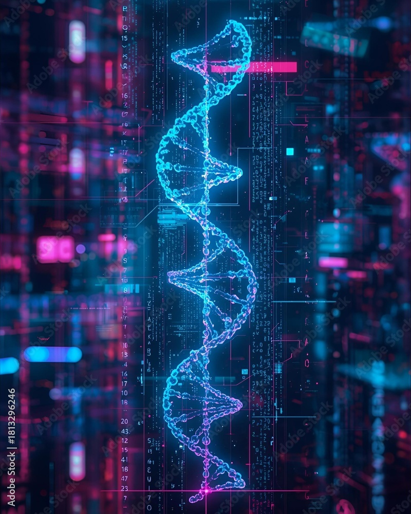 Fototapeta premium dna helix on black background