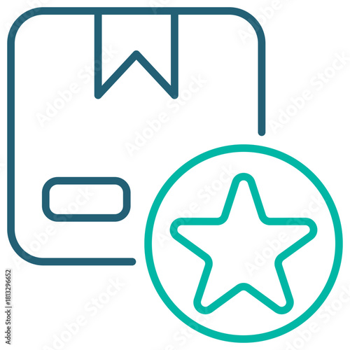 Reward Line Blue Icon Illustration