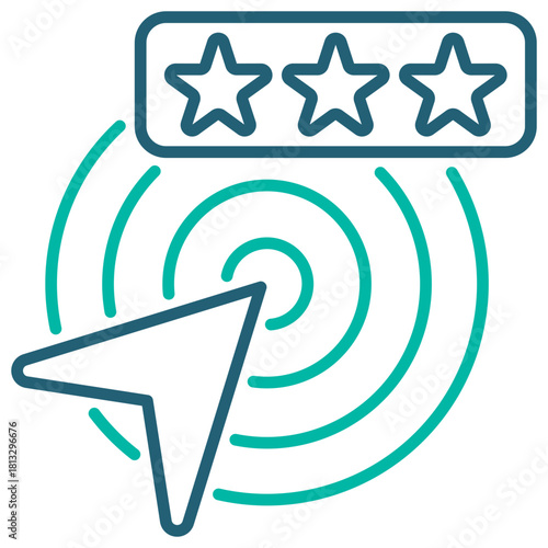 Achieve Line Blue Icon Illustration