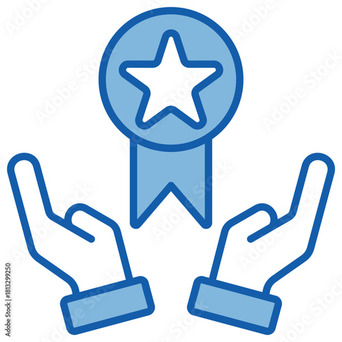 Honor Blue White Icon Illustration