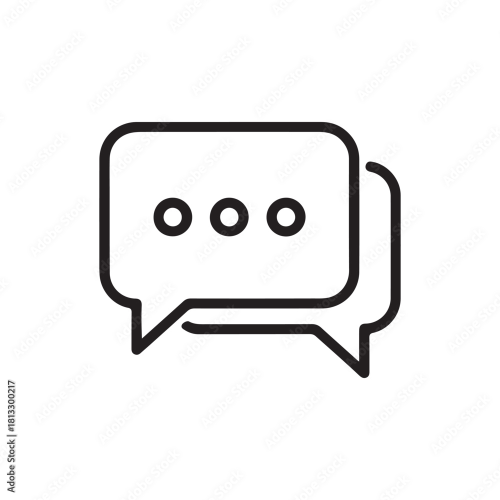 Naklejka premium Outline icon for user chat, message, conversation, or communication. 