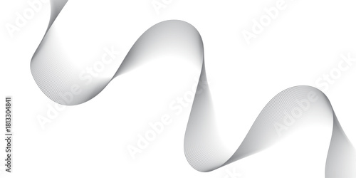 Vector abstract gradient wave Futuristic gray and white abstract background. geometric flowing web smoke sound music digital blend curve line texture backgound.	