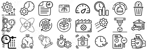 Business Efficiency and Time Management Icons