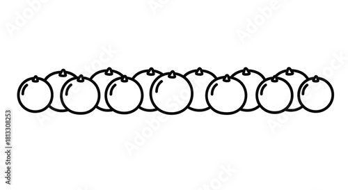 Cherry fruit line art isolated on white background in different positions