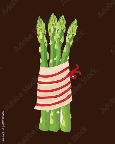 Cylindrical portions of smoked salmon and cream cheese rolls, elegantly garnished with sprigs of fresh green dill for a savory seafood presentation - Vector Illustration